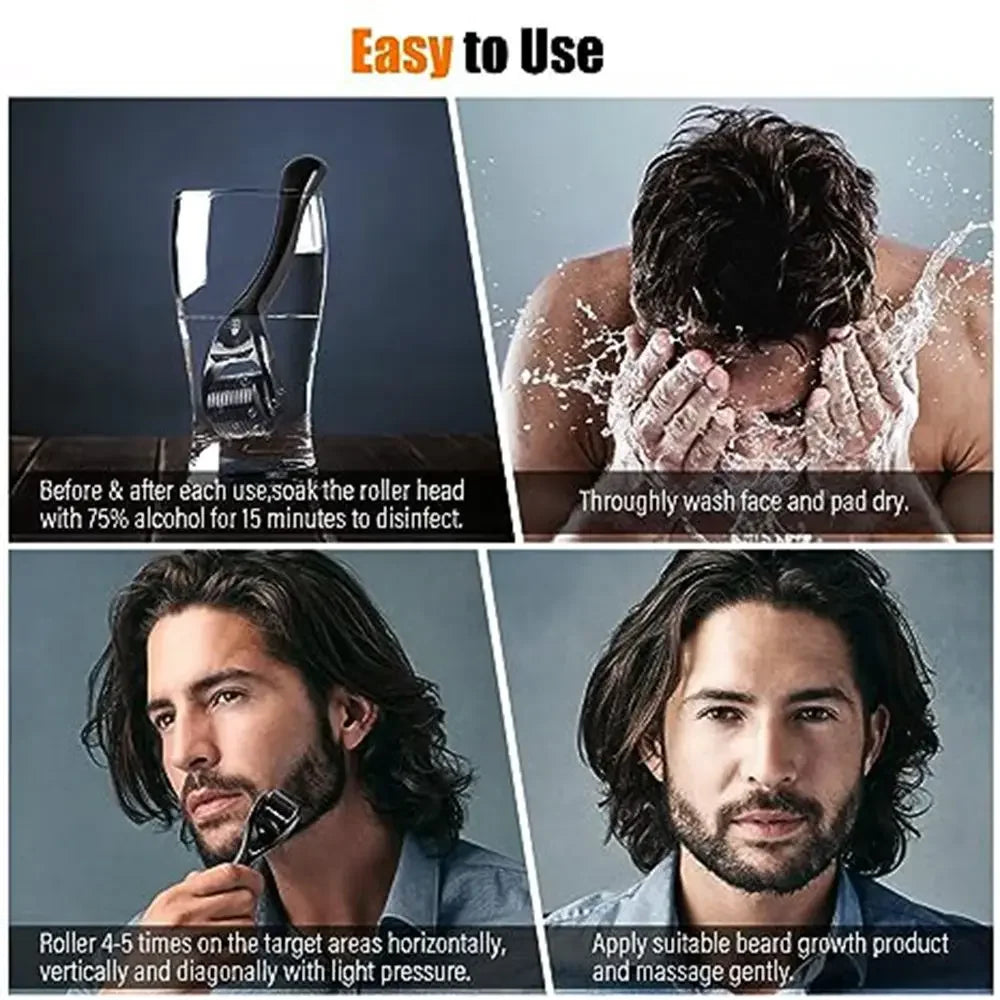 Micro Needling 540 Roller Derma Roller Dermaroller 0.2/0.25/0.3Mm Titanium Hair Regrowth Beard Growth Anti-Hair Loss Treatment